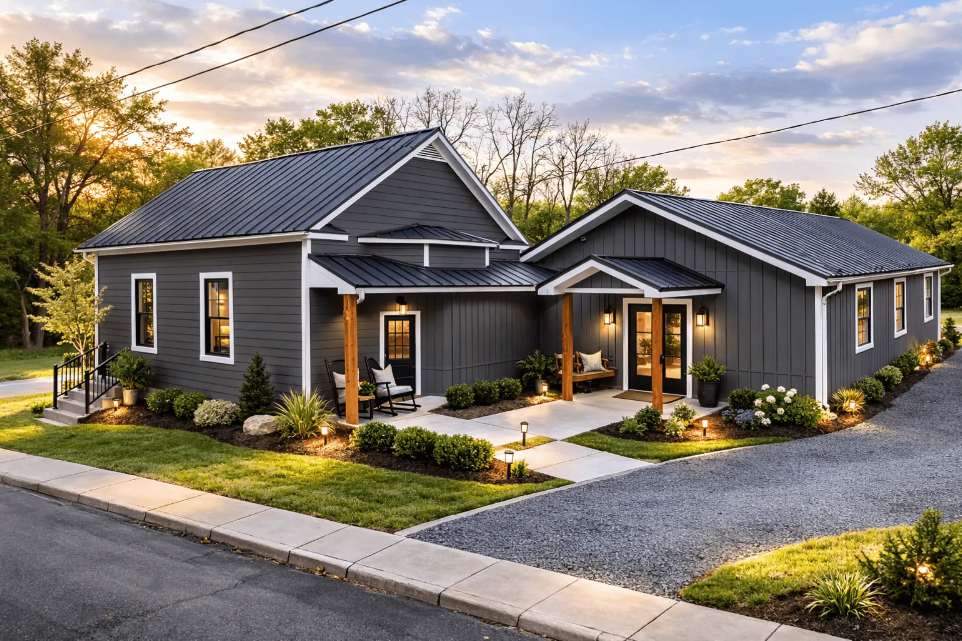 6043 Broad Street at dusk